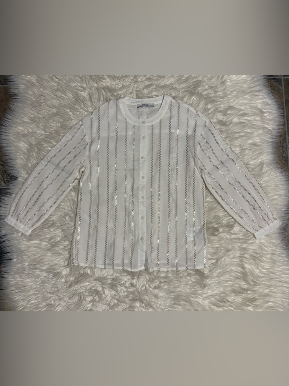 Gaudi White Button - down long Sleeve blouse size 40